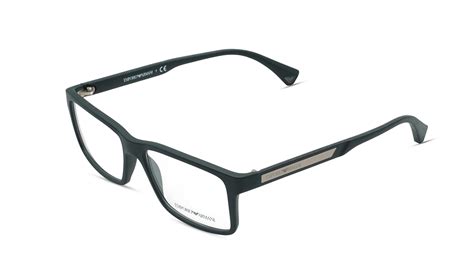 Emporio Armani Men Rectangle Black Rubber Eyeglass