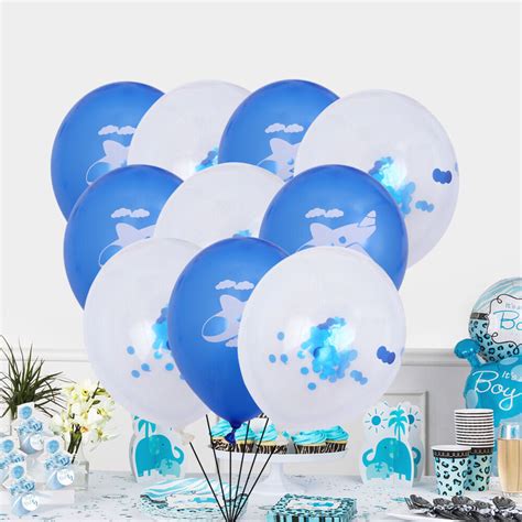 10 STÜCKE 12 Zoll Cartoon Flugzeug Wolke Latex Ballons Konfetti Ballons