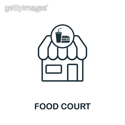 Food Court Outline Icon Thin Style Design From City Elements Icons