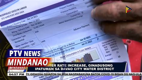 60 Water Rate Increase Ginadusong Ipatuman Sa Davao City Water