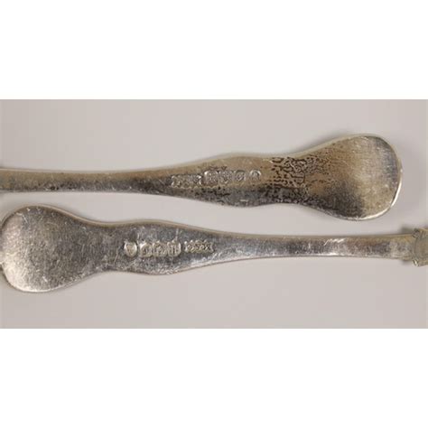 A Set Of Six Early Victorian Scottish Silver Kings Pattern Tea Spoons