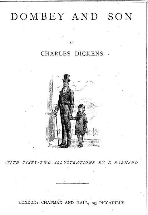 Fred Barnards Title Page Vignette Mr Dombey And Little Paul For Charles Dickenss Dombey