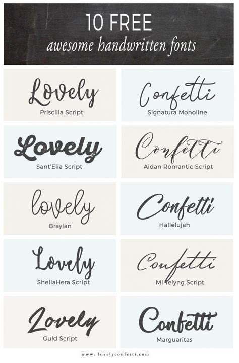 10 Free Awesome Handwritten Fonts Handwritten Fonts Handwriting