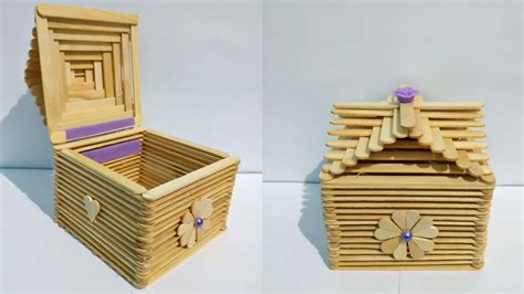 Popsicle Stick Craft Idea How To Make Jewelry Box From Stick Ice