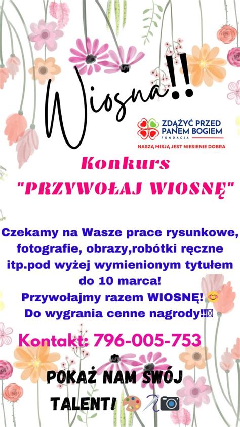 Konkurs Przywołaj wiosnę Fundacja Zdążyć przed Panem Bogiem