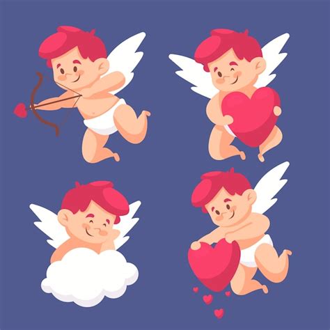 Colecci N De Personajes De Cupido En Dise O Plano Vector Gratis