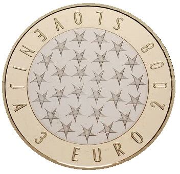 Euromunten Slovenie 3 Euro 2008 Zf Hansmunt