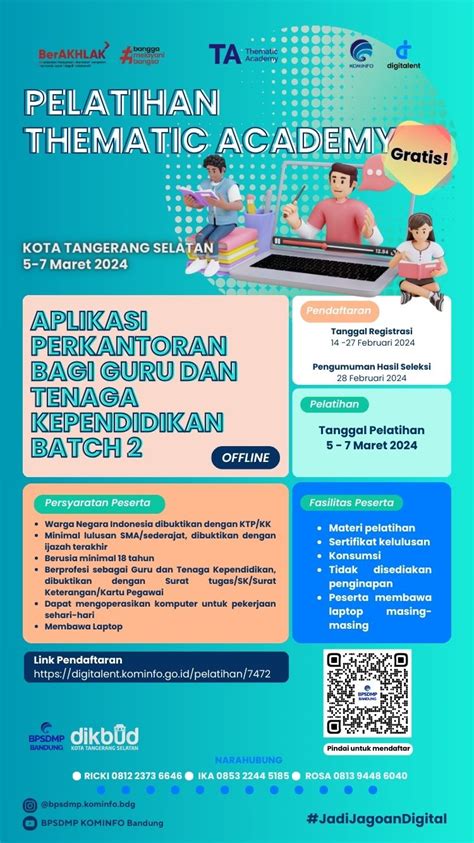 Hasil Seleksi Peserta Thematic Academy Aplikasi Perkantoran Bagi Guru