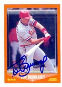 Tom Brunansky Autographed Baseball Card St Louis Cardinals