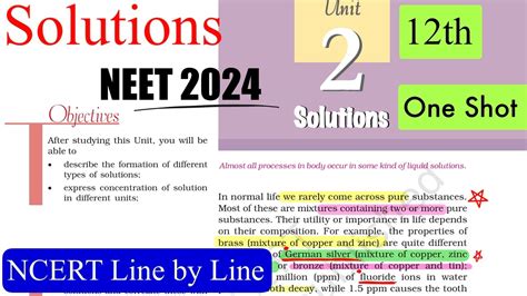 Solutions Ncert Line By Line In One Shot Ncert Highlights Neet