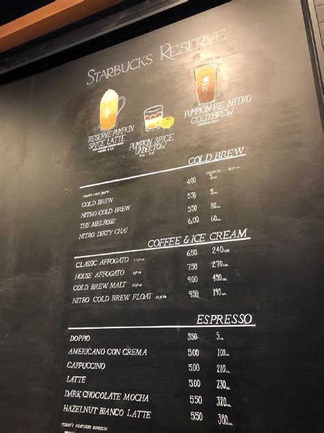 Menu at Starbucks, Sacramento, 630 K St