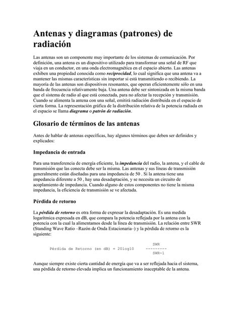 Antenas y diagramas patrones de radiación