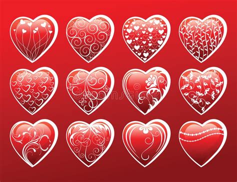 Valentine s day hearts stock vector. Illustration of ornate - 18364141