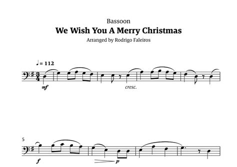 We Wish You A Merry Christmas For Solo Bassoon Arr Rodrigo Faleiros