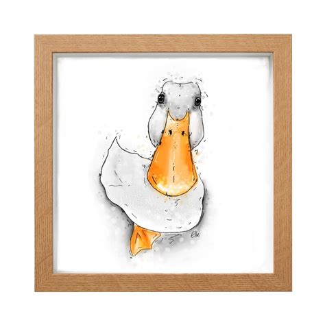 Framed Duck Art Print // Funny Duck Art Print // Framed Animal | Etsy