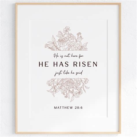 He Is Risen Poster Etsy