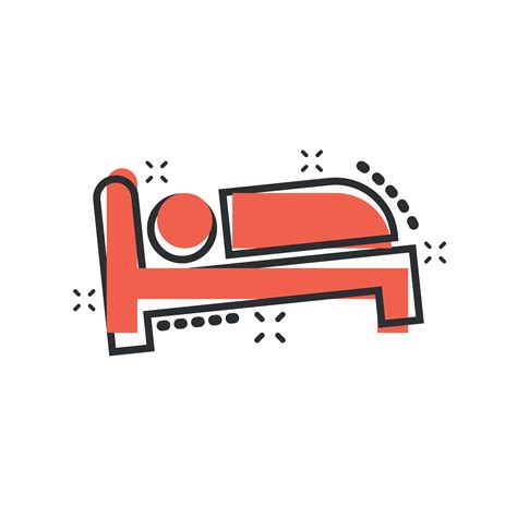 Bed Icon In Comic Style Sleep Bedroom Vector Cartoon Illustration