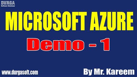 Microsoft Azure Tutorial Demo 1 By Mr Kareem On 27 05 2020