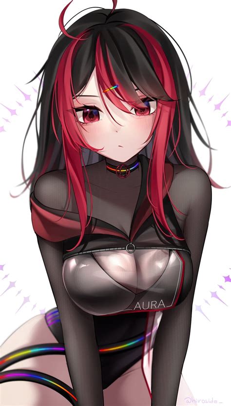 Rule 34 Big Breasts Choker Gx Aura Looking At Viewer Opera Browser Opera Gx Red Eyes Red