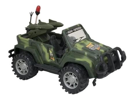 Carrinho Jeep Ex Rcito Brinquedo Som E Luz Cm Camuflado Verde Bbr