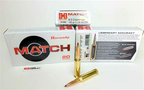 Hornady 6 5 Creedmoor Match 140 Grain Eld Ballistic Tip Ammunition H81500 20 Rounds Box