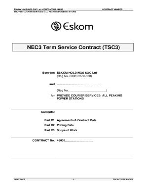 Fillable Online ESKOM HOLDINGS SOC Ltd CONTRACTOR NAME Fax Email