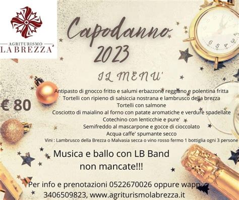 Menù Capodanno 2022 Agriturismo La Brezza ristorante e b b a