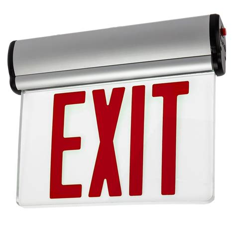 Edge Lit LED Exit Sign with Battery Backup - Single Face - Adjustable ...