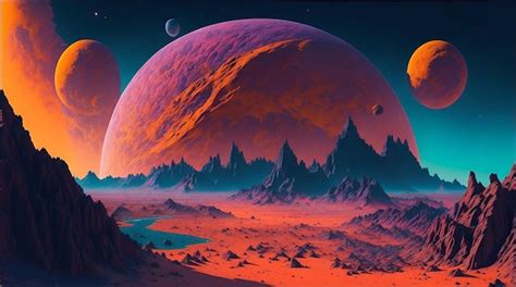 Premium AI Image | futuristic planet concept art