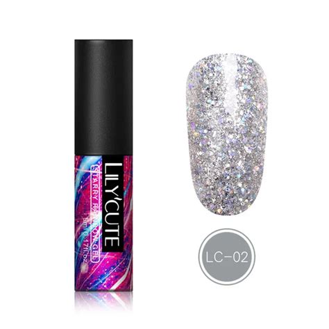 LILYCUTE 5ml Color Gel Polish Holographic Rainbow Glitter Sequins UV