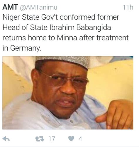 Ibrahim Babangida returns home after treatment in Germany | The successor