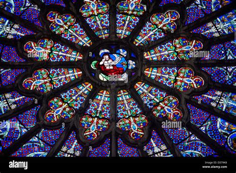 Medieval Rayonnant Gothic Stained Glass Rose Window Cathedral Basilica