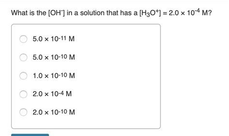 Solved What Is The Oh In A Solution That Has A H O X Chegg