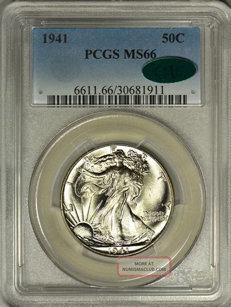 Walking Liberty Silver Half Dollar Pcgs Ms Cac Approved