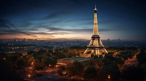 Premium Photo | Night view of Eiffel Tower