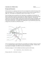 Balmer Series Lab.docx - Astronomy Lab : Balmer Series Name: Background ...