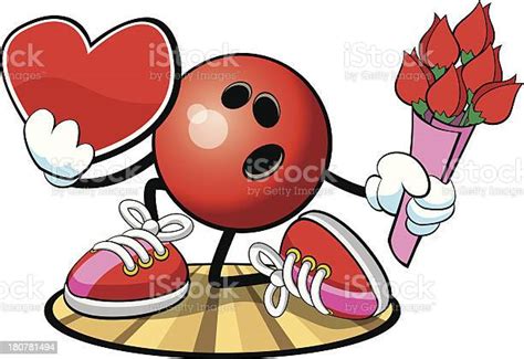 Bowling Ball Character Valentines Day Stock Illustration Download