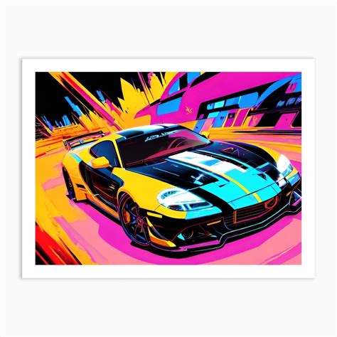 Neon Car Art Print by Noctarius - Fy