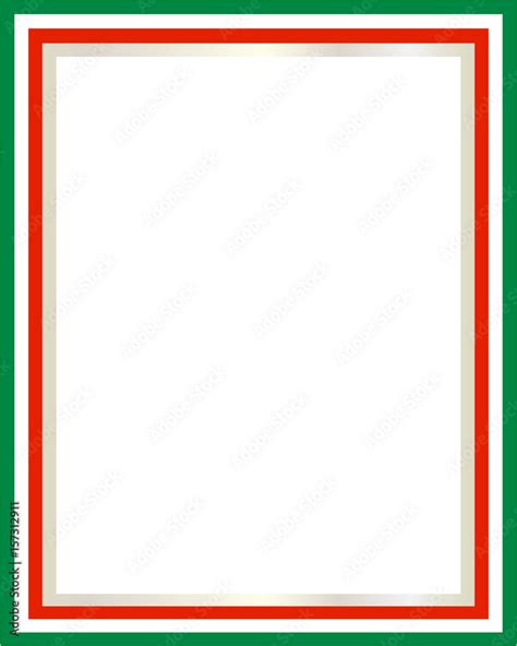 Italian flag green white red border frame design template with blank ...