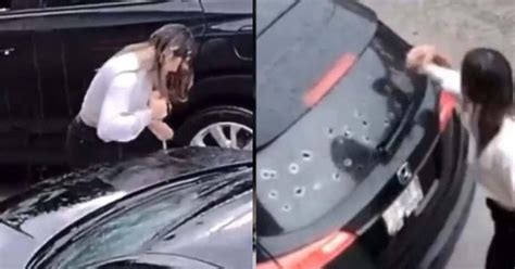 Mujer Destroza Auto De Su Pareja Tras Descubrir Supuesta Infidelidad