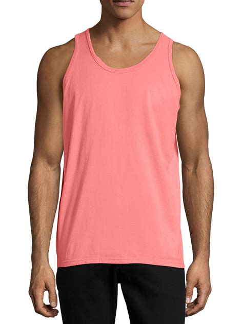 Hanes Unisex Garment Dyed Cotton Tank Coral Craze Xl