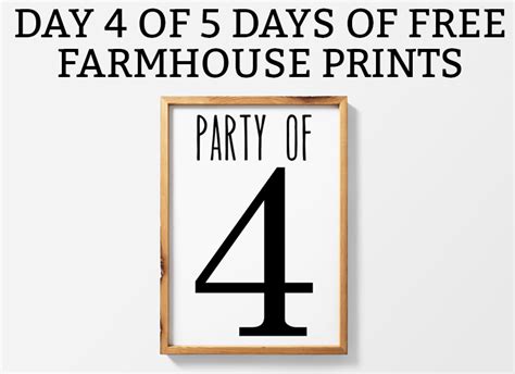 Farmhouse Printables Party of Four and More Printables