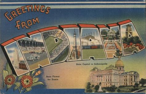 Greetings From Indiana Postcard