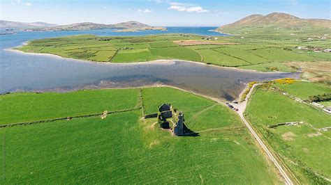 Aerial View Of Ballycarbery Castle By Stocksy Contributor Jen