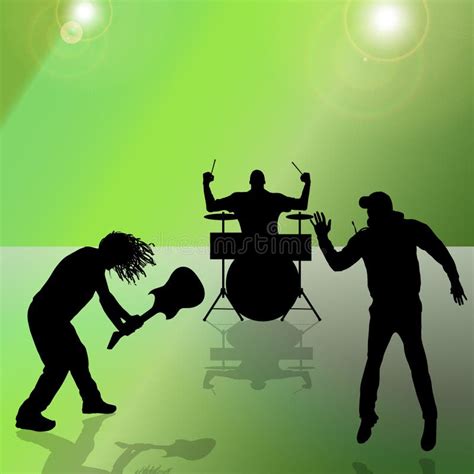 Vector Silhouette Of The Band Stock Vector Illustration Of Artists