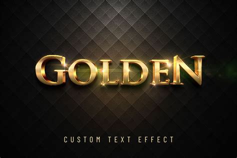 Golden Shiny 3d Text Effect Photoshop Psd Template Instant Download Etsy