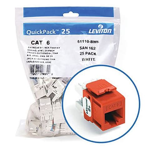 Leviton Bo Extreme Cat Quickport Jack Quickpack Pack Orange