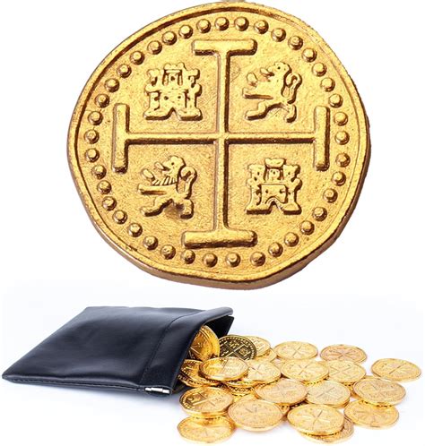 Amazon Pcs Metal Pirate Coins Gold Treasure Coins Set With