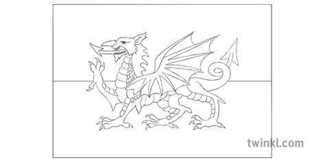 Wales Flag Coloring Page Sketch Coloring Page