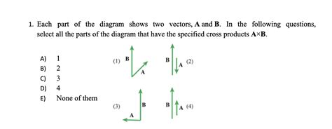 Solved 1 Each Part Of The Diagram Shows Two Vectors A And Chegg